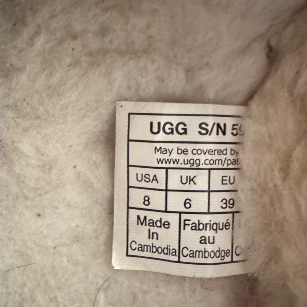 UGG Tasman In Sand cherry sheepskin suede slippers 8 - Picture 5 of 5